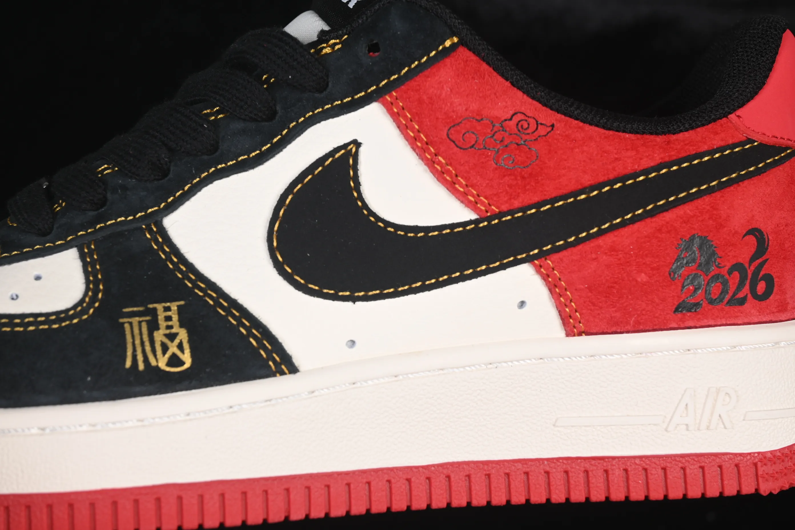 All categories Nk Air Force 1 Air Force series Nk Air Force 1 Low Air Force low-top Nike Air Force 1'07 Low Black, white and red contrast Air Force 1 low-top casual sneakers HT5088-618